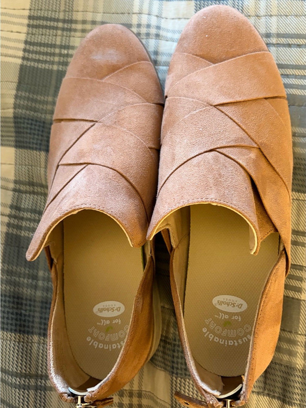 Dr. Scholl's Women's Suede Slip-On Loafers in Rose Tan